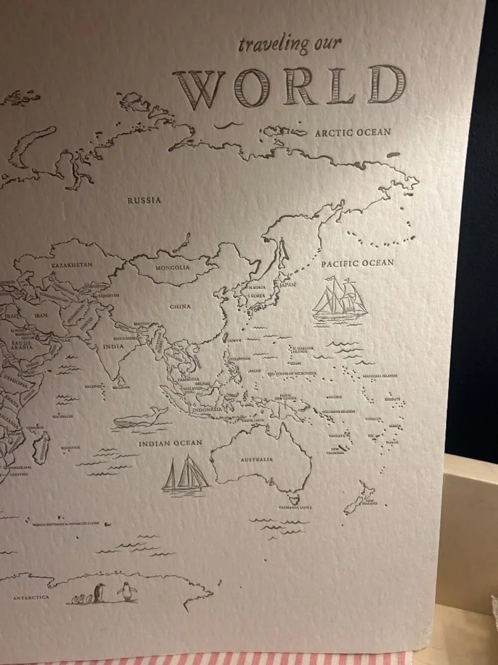 Color Box Letterpress World Map